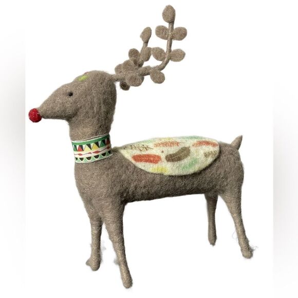 Bohemian Felt Reindeer Figurine/Christmas Decoration - Picture 8 of 8